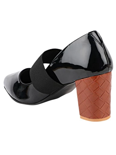 Stylestry Women Black Block Pumps