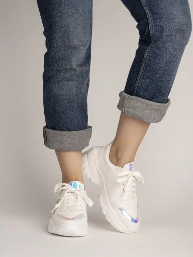 Stylestry Women White Mesh Walking Shoes