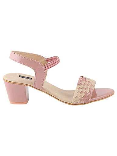 Stylestry Women's & Girl's Pink Pointed Toe Block Heeled Sandals