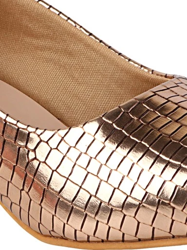 Stylestry Copper-Toned Party Block Pumps