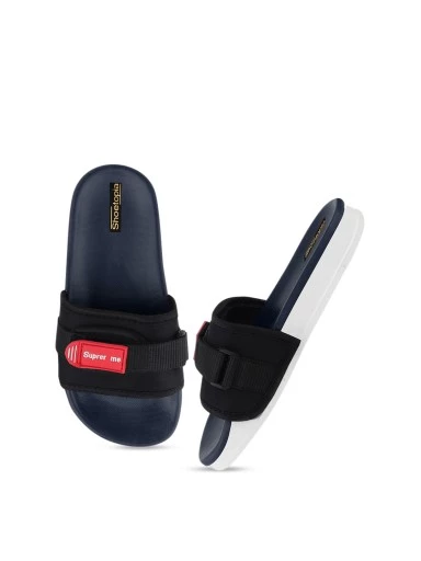 Stylestry Women Blue Buckle Sliders