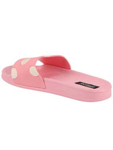 Stylestry Women Pink & White Printed Rubber Sliders