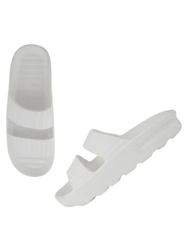 Stylestry Women White Solid Sliders