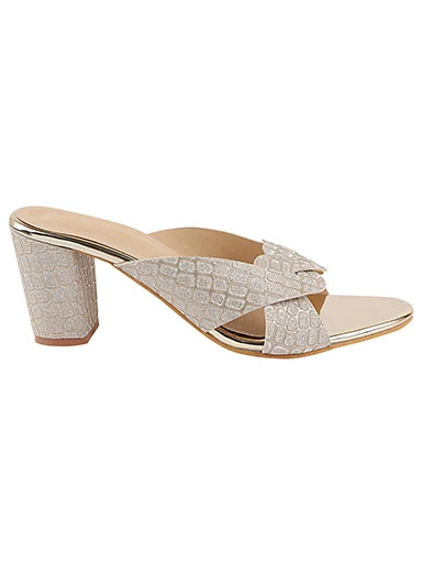 Stylestry Women's & Girl's Golden Peep Toes Block Heels