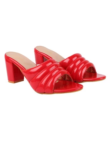 Stylestry Women's & Girl's Red Solid Block Heels