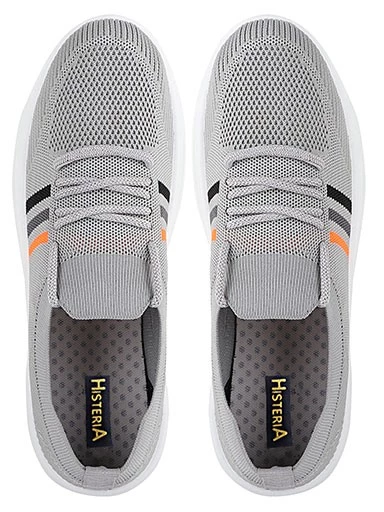 Stylestry Womens & Girls Grey Lace Up Casual Walking Shoes