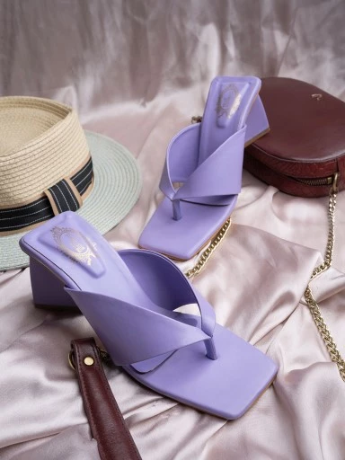 Stylestry Women & Girls Purple Block Heels