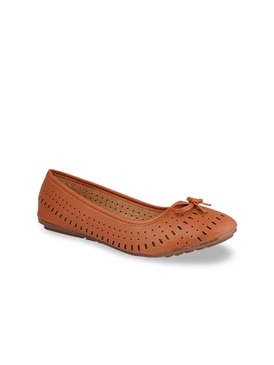 Stylestry Womens & Girls Tan-Coloured Solid Ballerinas