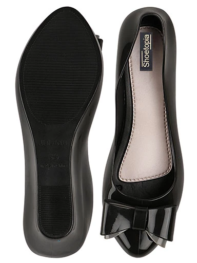 Stylestry Women's & Girl's Black Wedge Pumps with Bows