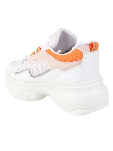 Stylestry Orange & White Walking Shoes