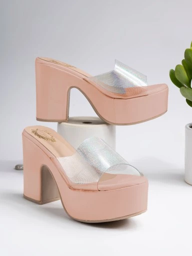 Stylestry Women & Girls PEACH BLOCK Heels