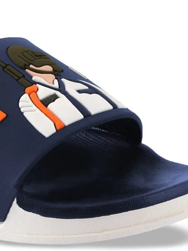 Stylestry Women Blue Printed Sliders