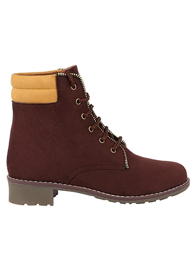 Stylestry Womens & Girls Lace Up High Top Solid Brown Heeled Boots