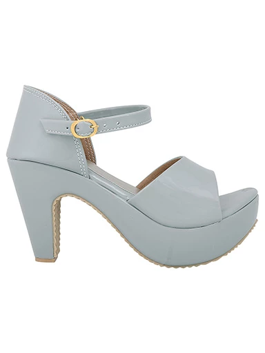 Stylestry Womens & Girls Grey Solid Heels