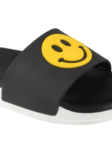 Stylestry Women Black & Yellow Self Design Sliders
