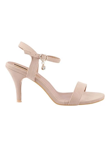 Stylestry Women Cream Solid Velvet Stilettos Heels