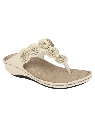 Stylestry Women's & Girl's Cream Dr Orthopaedic Super Comfort Fit Cushion Sandals