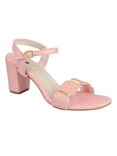 Stylestry Womens & Girls Pink Backstrap Solid Block Heels