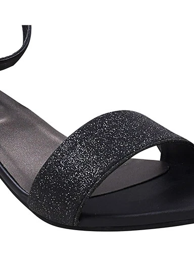 Stylestry Womens & Girls Black Embellished Block Heels Sandals