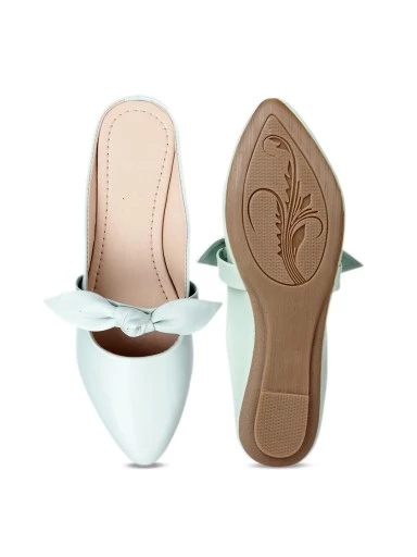 Stylestry Women Green Solid Synthetic Mules