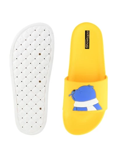 Stylestry Women Yellow Printed Sliders