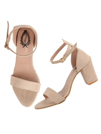 Stylestry Women & Girls BEIGE Solid Block Heels