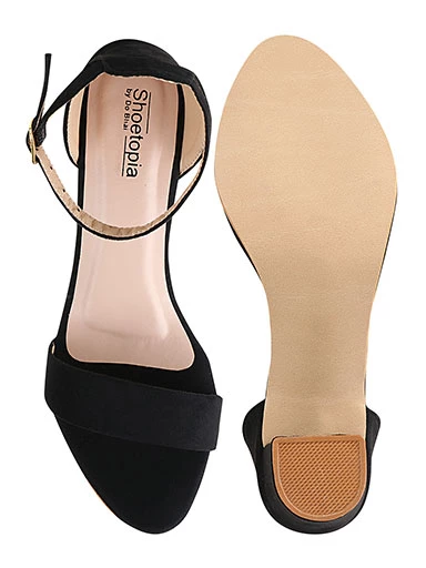 Stylestry Womens & Girls Black Block Heels