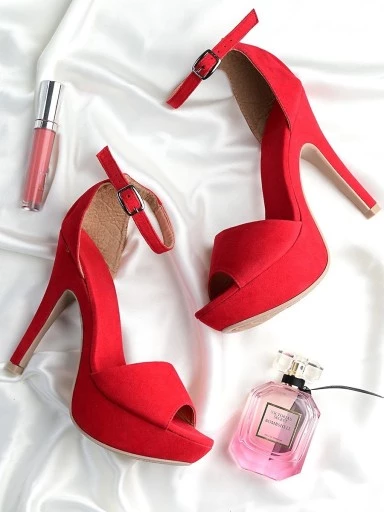 Stylestry Stylish Red Heeled Sandals