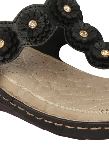 Stylestry Women's & Girl's Black Dr Orthopaedic Super Comfort Fit Cushion Sandals