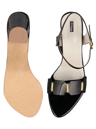 Stylestry Womens & Girls Black Backstrap Solid Block Heels