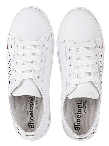 Stylestry Womens & Girls White Casual Sneakers Shoes