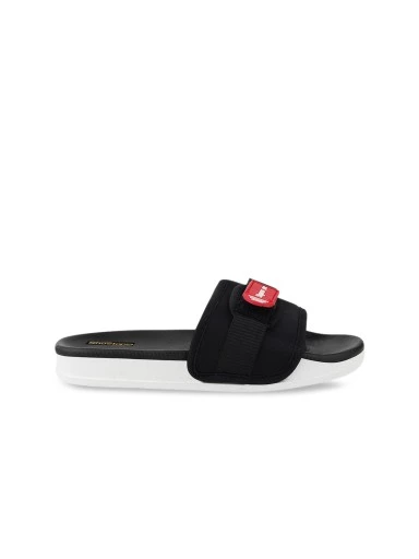 Stylestry Women Black Buckle Sliders