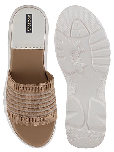 Stylestry Women's & Girl's Beige Striped Sandals