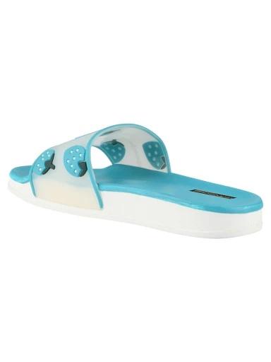 Stylestry Women Blue Self Design Sliders