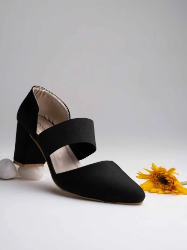 Stylestry Womens & Girls Black Block Heels
