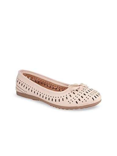 Stylestry Womens & Girls Cream-Coloured Solid Ballerinas
