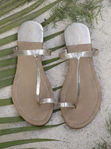 Stylestry Womens & Girls Golden-Toned Solid One Toe Flats