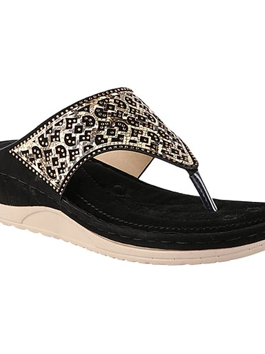 Stylestry Women's & Girl's Ortho Care Dr Orthopaedic Super Comfort Fit Black Cushion Sandals