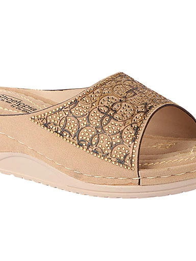 Stylestry Women's & Girl's Cream Embellished Sandals