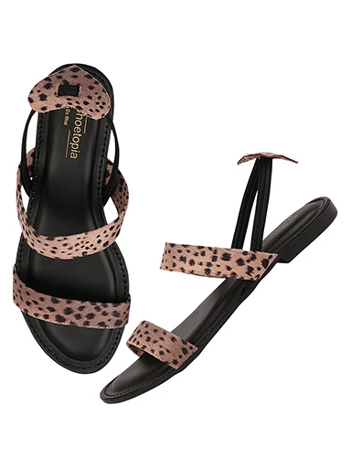 Stylestry Womens & Girls Peach Printed Open Toe Flats