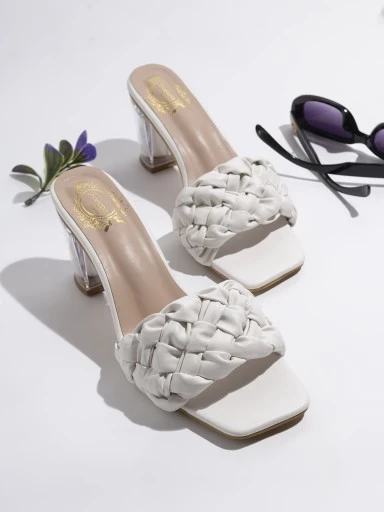Stylestry White Block Sandals