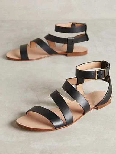 Stylestry Women Black Flats Sandal