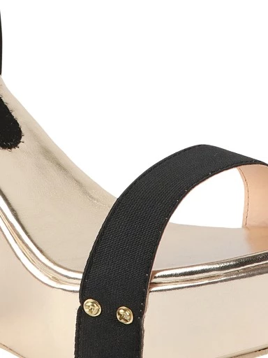 Stylestry Black Suede Wedges