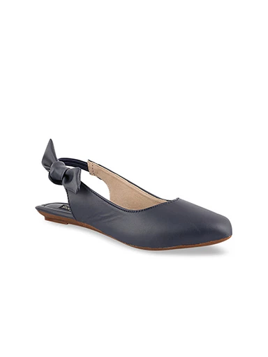 Stylestry Womens & Girls Navy Blue Embellished Mules with Bows Flats