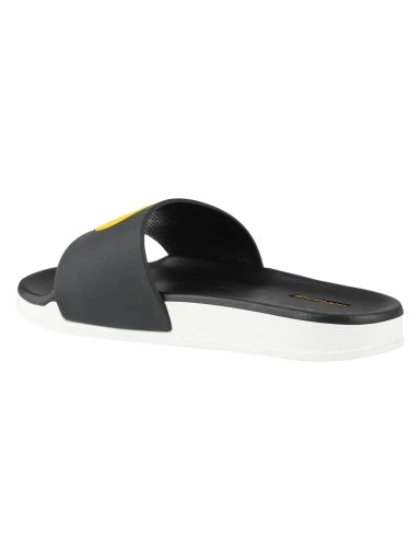 Stylestry Women Black & Yellow Self Design Sliders