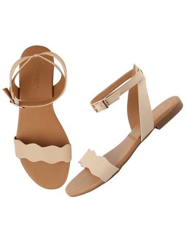 Stylestry Women Cream-Coloured Open Toe Flats