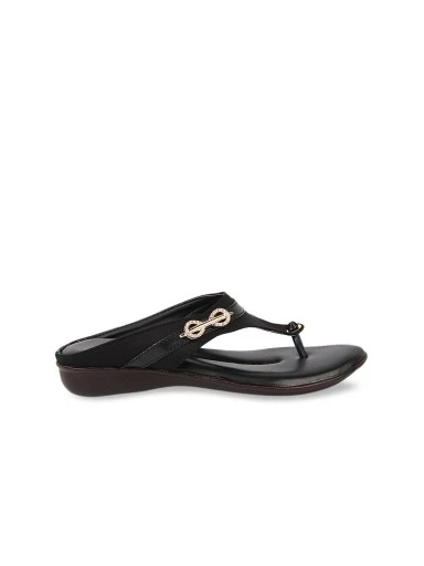 Stylestry Women Black Open Toe Flats