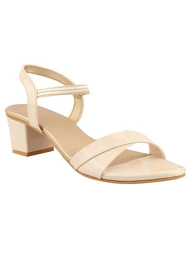 Stylestry Women's & Girl's Cream Pointed Toe Block Heels