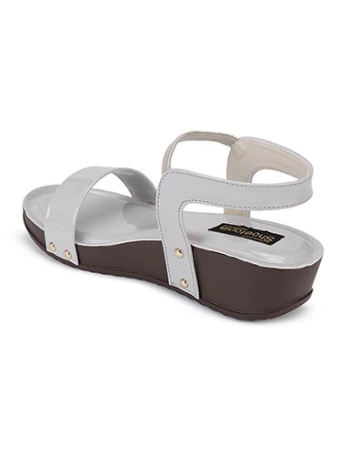 Stylestry Womens & Girls Grey Solid Sandals
