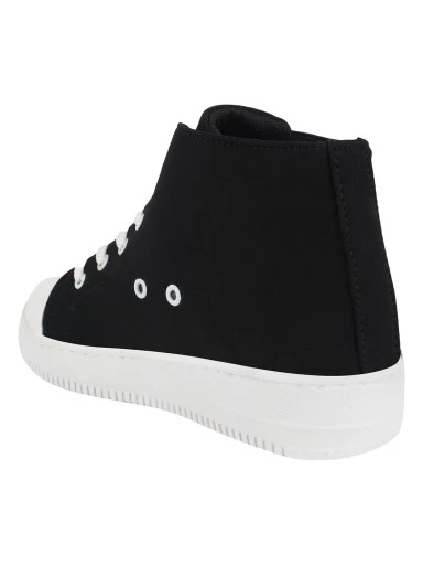 Stylestry Womens & Girls Lace-Up Black Sneakers